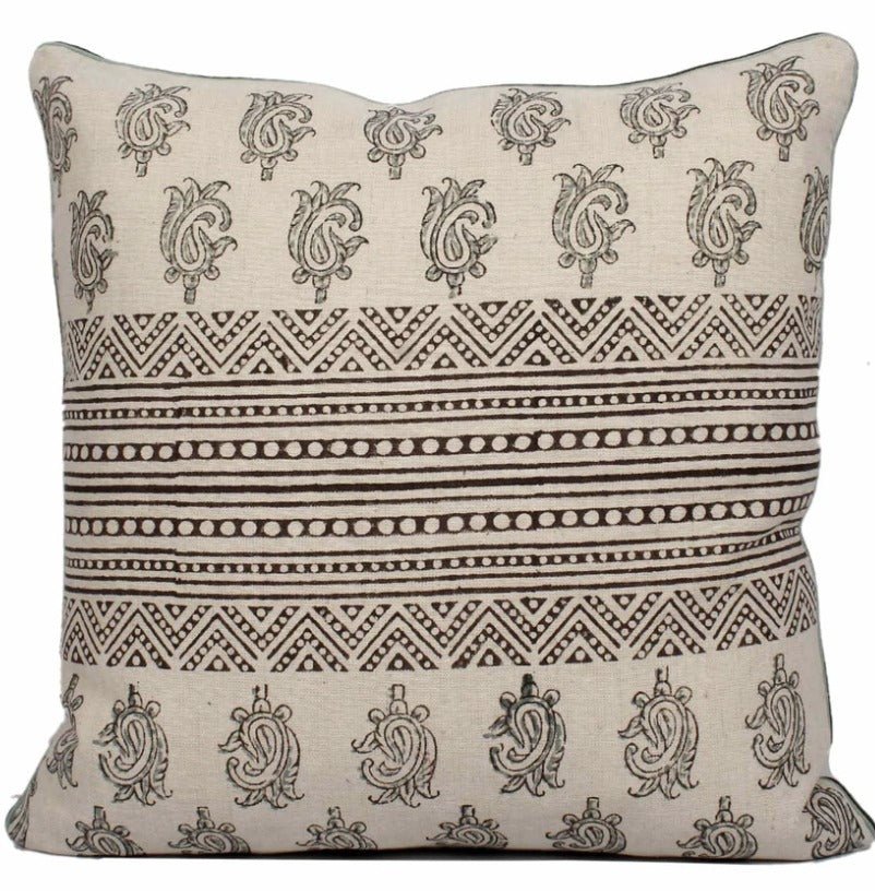 Block print shop cushion