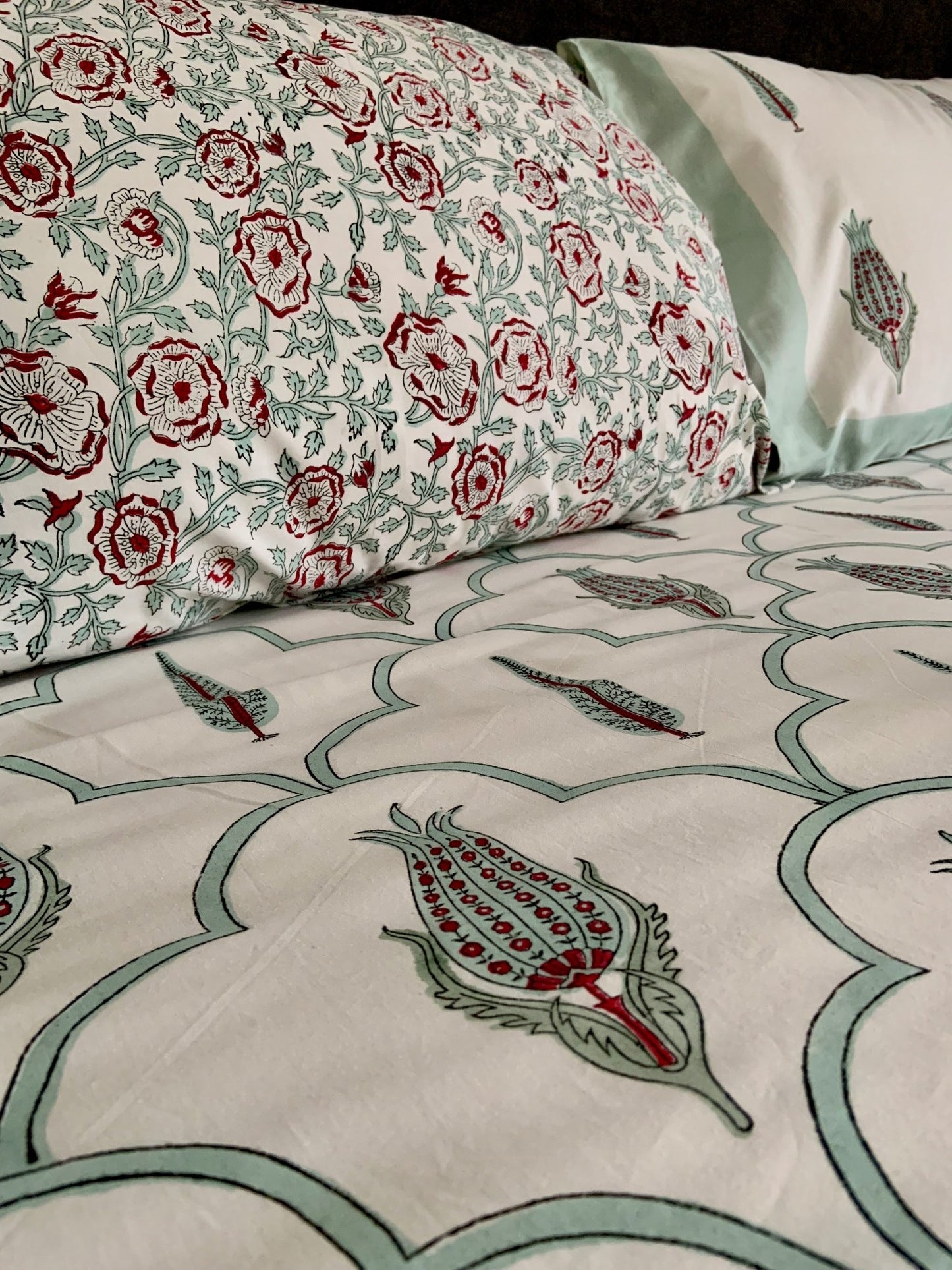 Navika Block Printed Cotton Bed Sheet- QUEEN